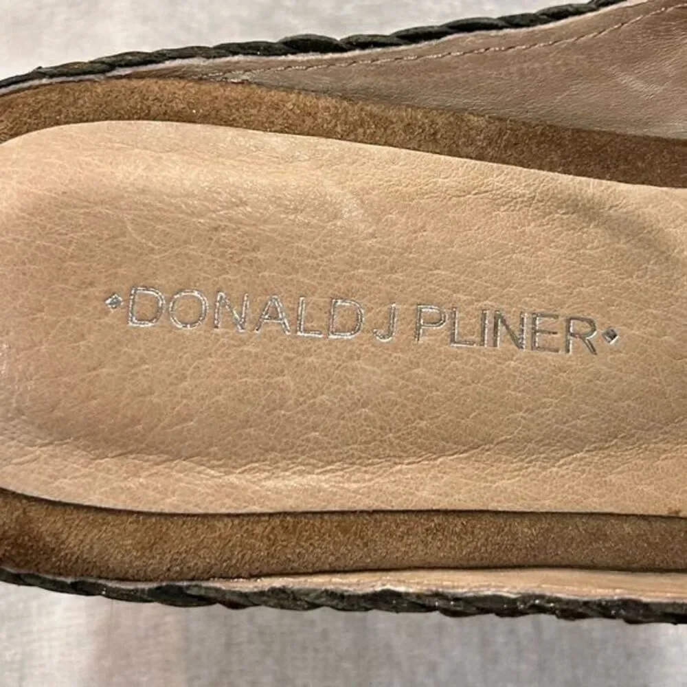 Donald J Pliner Women's‎ Gilles Wedge Sandals Gold/Brown Size 8M